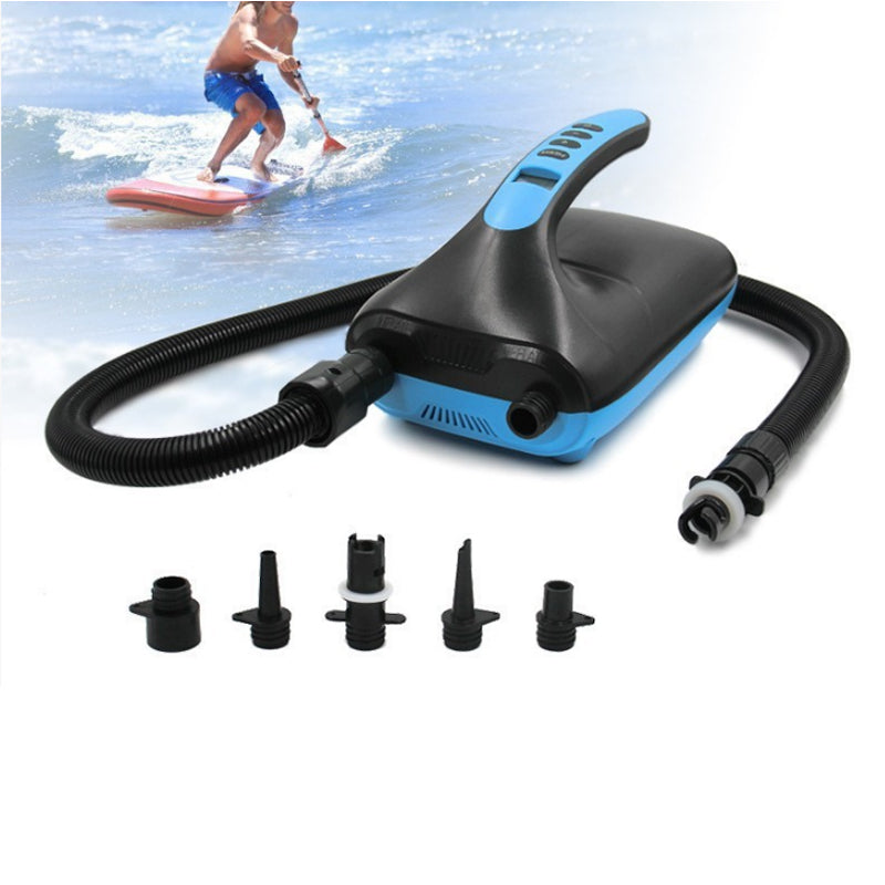 High-Pressure 20PSI Portable Electric Air Pump with 5 Nozzles for Inflatable Boats, Surfboards, and Paddleboards - Inflation & Deflation