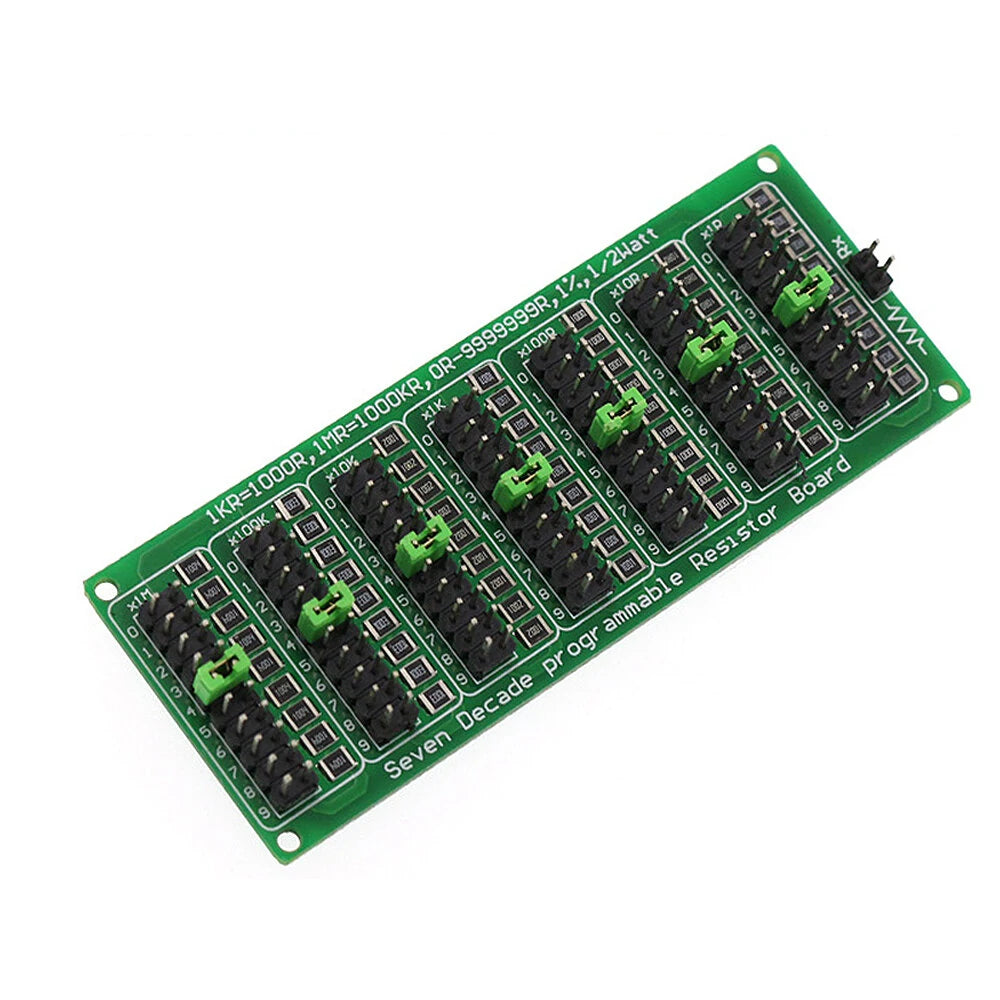 Programmable 1R-9999999R Resistance Board Module, 1/2W, 1% Accuracy, Seven Decade Resistor Board