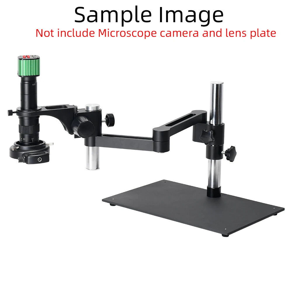 Articulating Arm Clamp Microscope Bracket with 76mm & 50mm Focusing Holder for Stereo Microscope & Monocular Lens Camera
