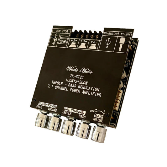 2.1 Channel Bluetooth Amplifier Board - 100W+100W+200W Subwoofer TPA3221, Supports Bluetooth, AUX, U Disk, Sound Card