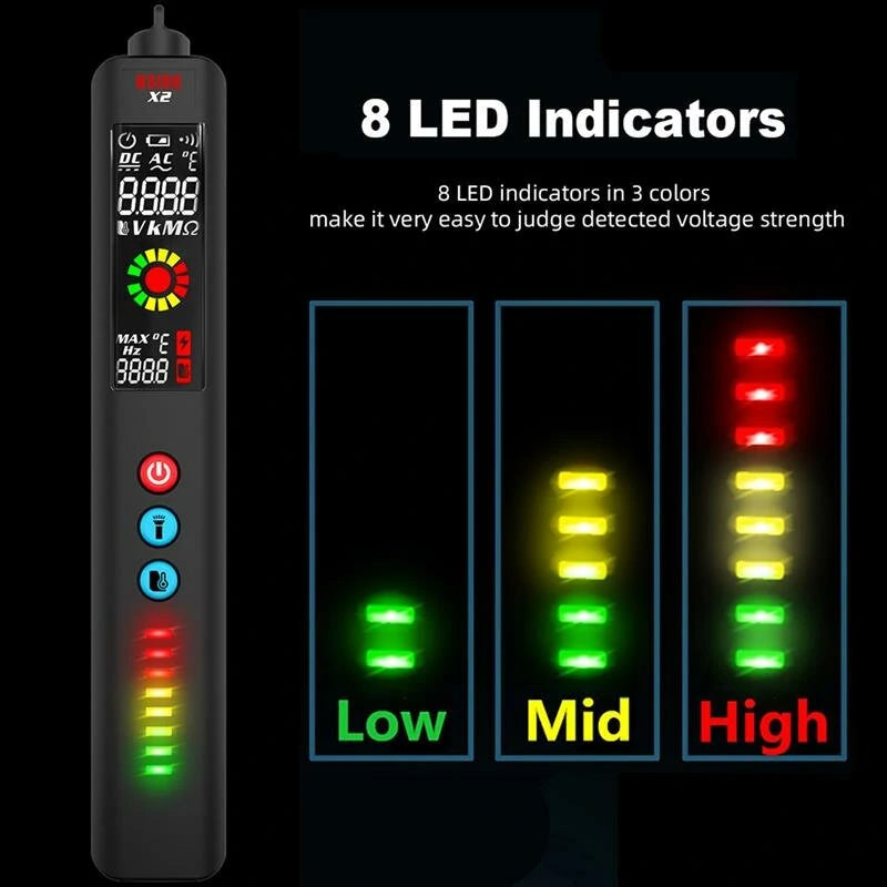 BSIDE X2 Smart Multimeter: LCD Display, Infrared Thermometer, Flashlight, 3-in-1 NCV & Live Wire Tester