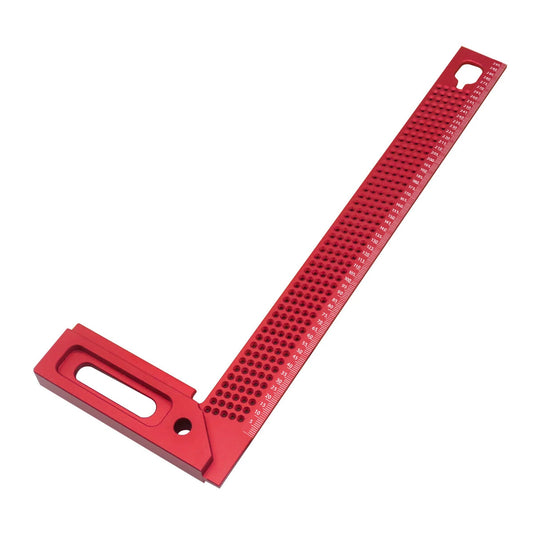 FNICEL 300mm Precision Woodworking Square Aluminum L-Type Scriber Ruler for Professional & DIY Projects