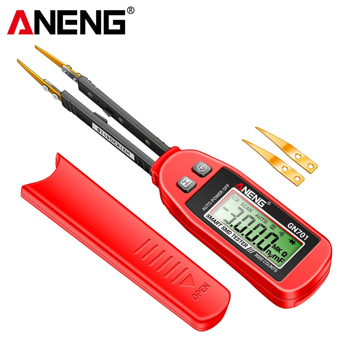 ANENG GN701 SMD Tester: High Precision Handheld Resistor, Capacitor, Diode Analyzer - CAT II Standard Secure
