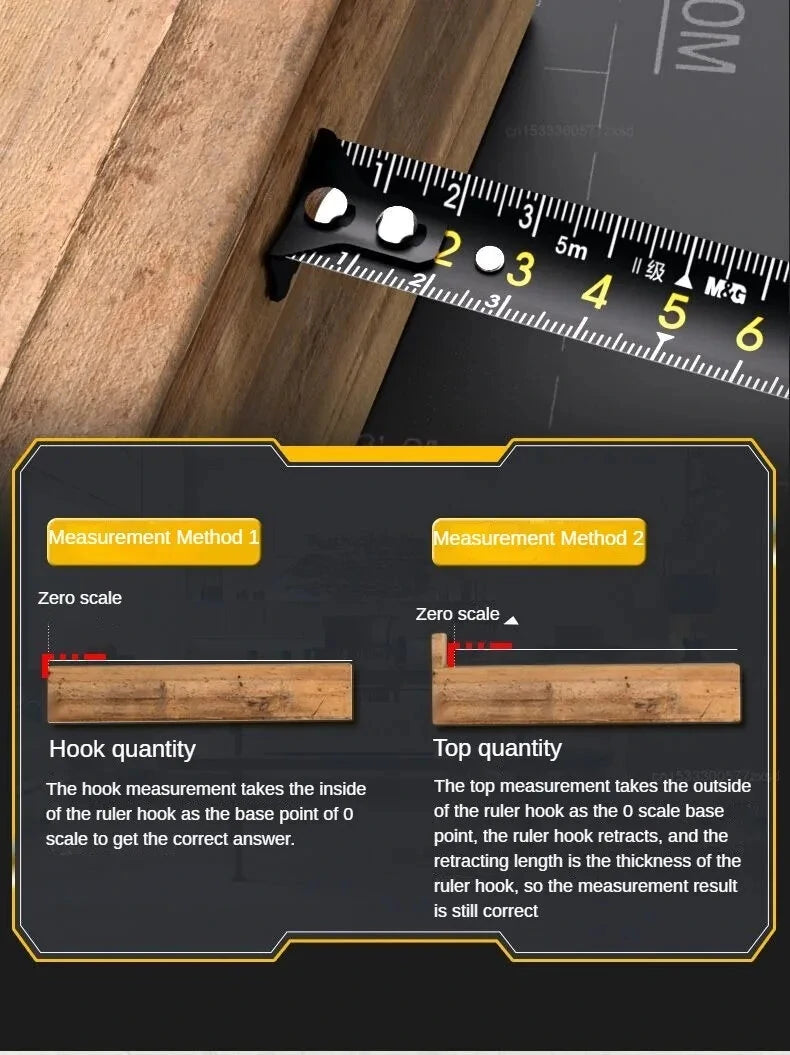 M&G High Precision 3M/5M Auto-Lock Steel Tape Measure for Woodworking and Household Use