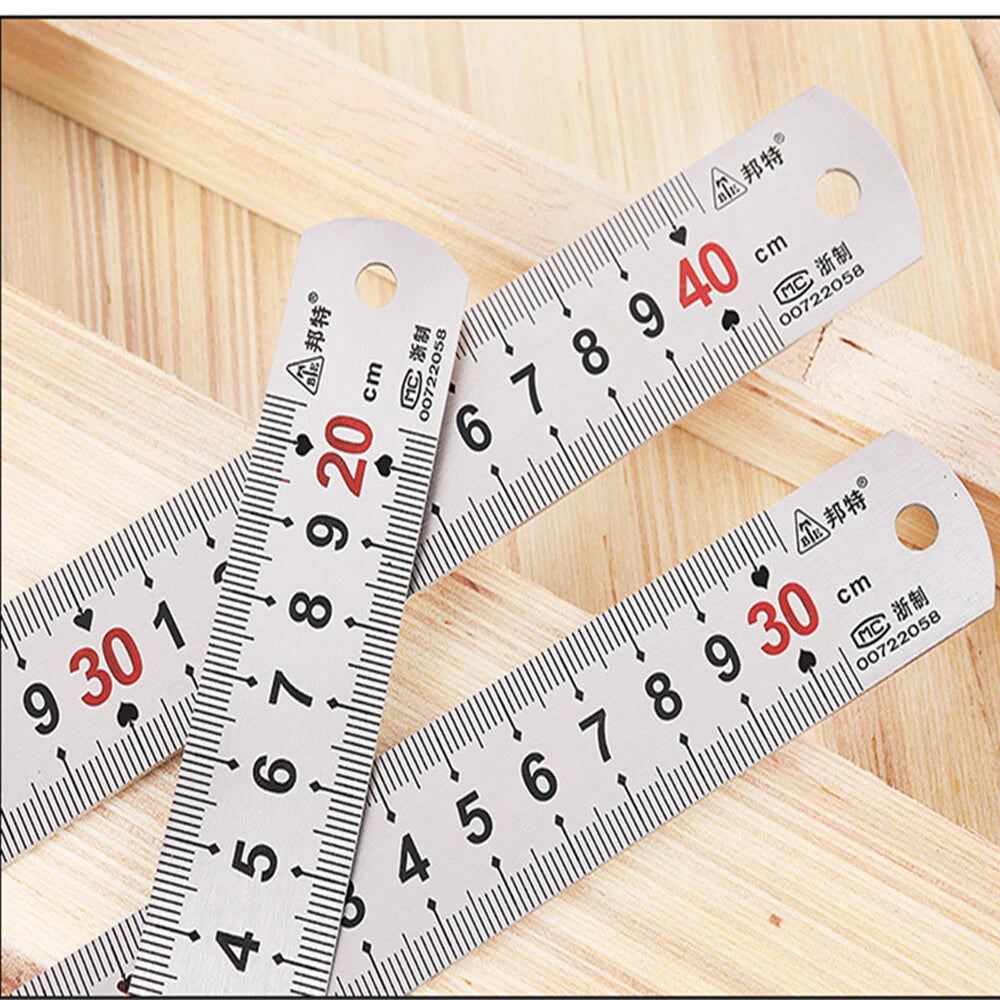 Thickened Stainless Steel Ruler 150-1200mm with Metric & Inch Scales for Woodworking