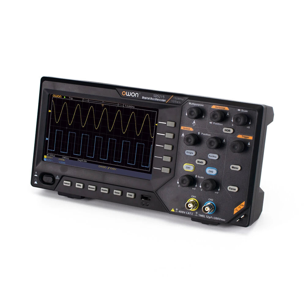 OWON SDS200 Series Digital Oscilloscope, 2-Channel, 1 GS/s, 150-200 MHz, USB, EU/US Plug