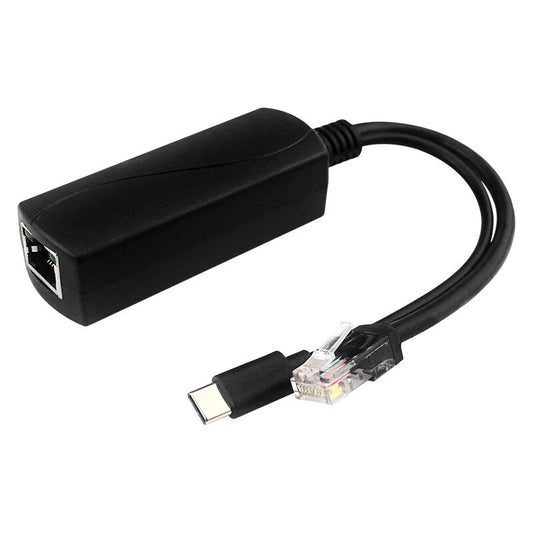 Type-C Power Over Ethernet Active POE Splitter, 100/1000Mbps, 5V 3A for Raspberry Pi 4B