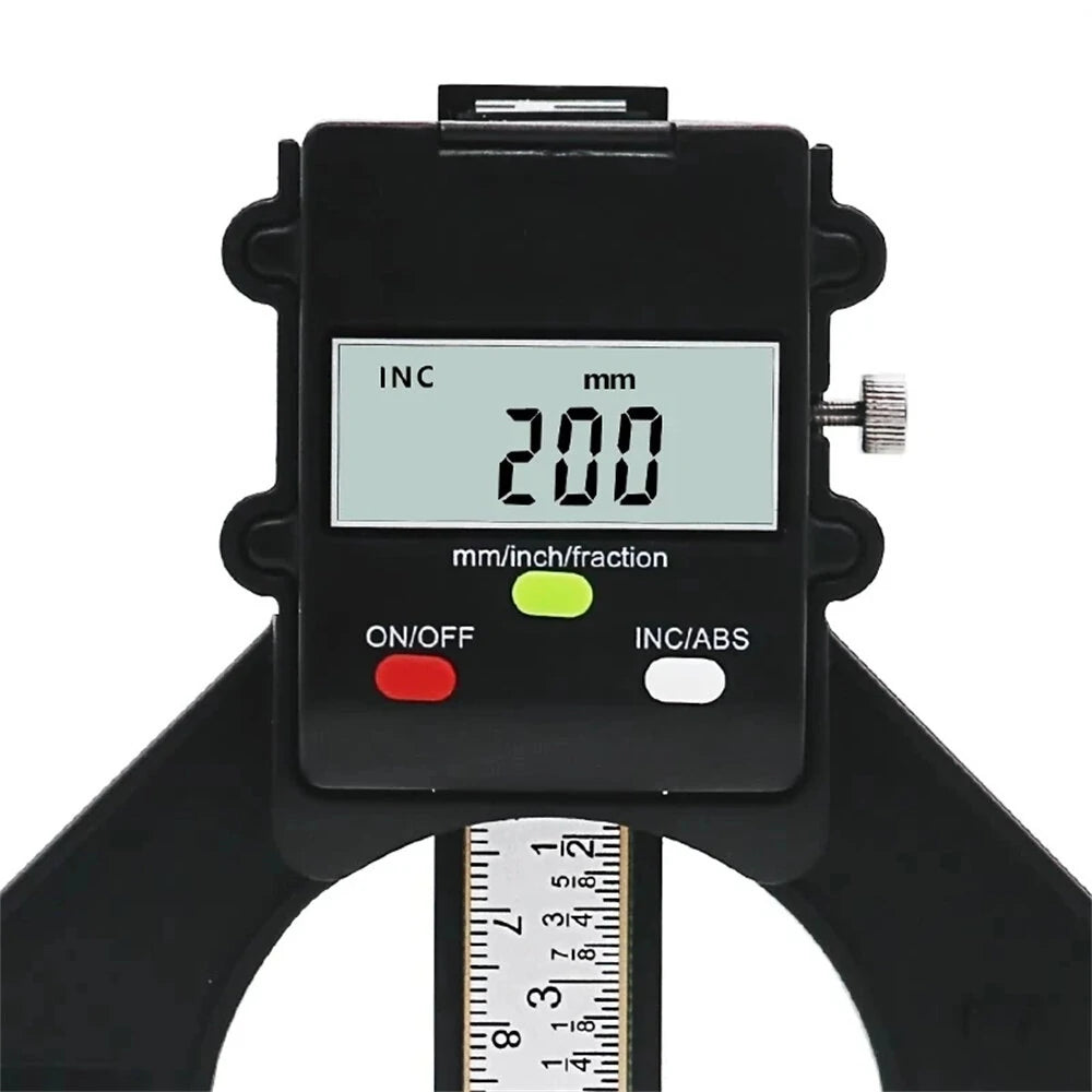 ETOPOO High-Precision Digital Depth Gauge with LCD Display, 0.01MM Resolution, ±0.2mm Accuracy, 80mm Range, Aluminum Alloy & ABS Housing for Woodworking and Saw Blade Monitoring