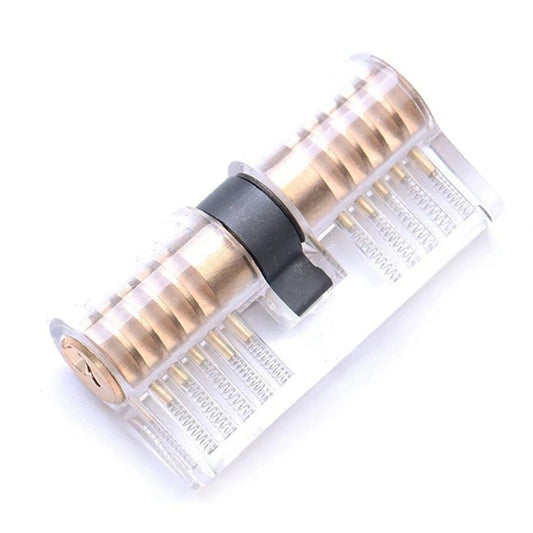Transparent Cutaway Training Padlock with Copper Lock Pick Tools