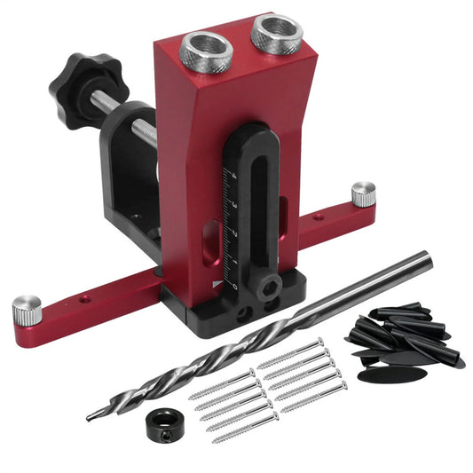 Pocket Hole Jig with Clamp & 9.5mm Bit - Woodworking Drill Guide & Dowel Locator