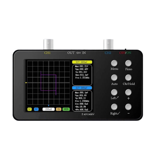 Dual Channel Digital Oscilloscope 10MHz, 50MSa/s, AUTO, Anti-Burn Protection