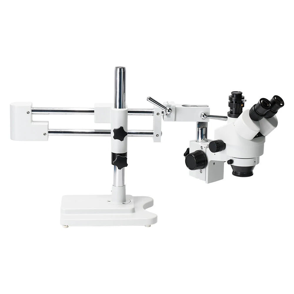 MUSTOOL Stereo Trinocular Microscope with 41MP Camera, 3.5X-90X Zoom, Double Boom Stand for Industrial PCB Repair
