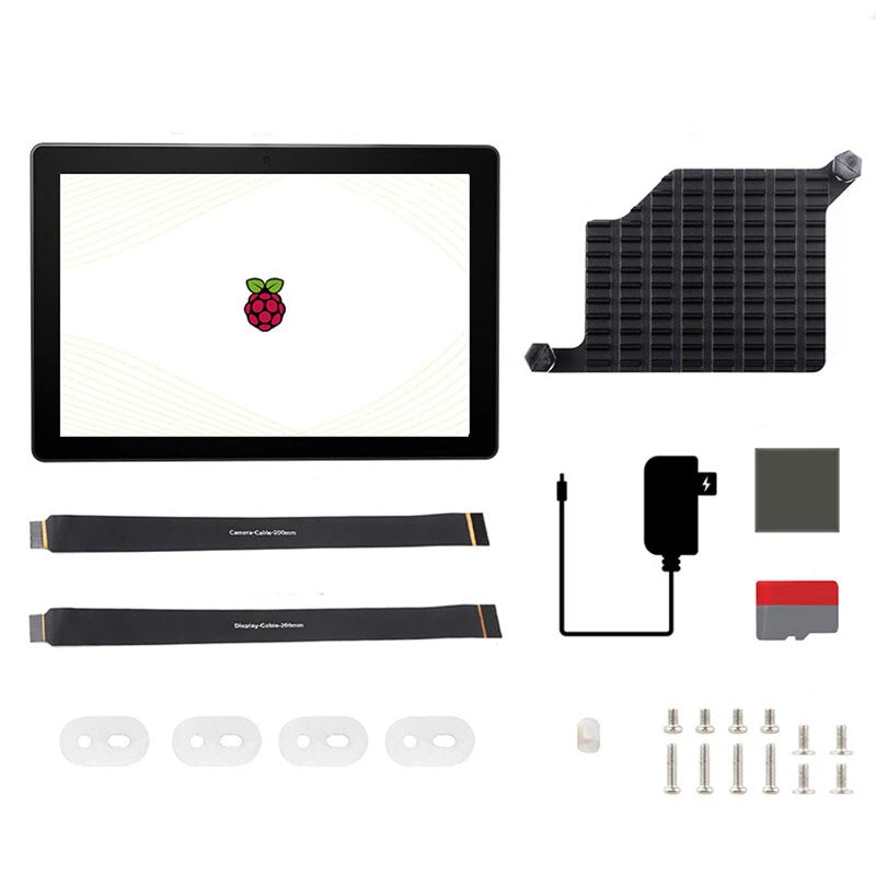 10.1 Inch Raspberry Pi 5 Capacitive Touch Screen 1280x800 LCD Display with Tempered Glass, Type-C, HD Industrial HMI, 5MP Front Camera Integrated