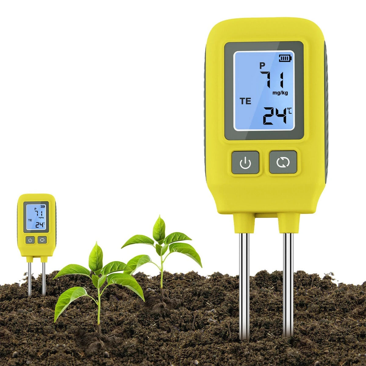 4-in-1 Digital Soil Tester: NPK, LCD Screen, -10℃ to 80℃ Temperature, High Accuracy Stainless Steel Probe for Gardens, Lawns, Greenhouses