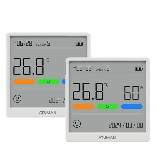 Xiaomi Atuman THSE Temp & Humidity Meter - Ultra-Sensitive, Rechargeable, LCD Display, Power Failure Memory
