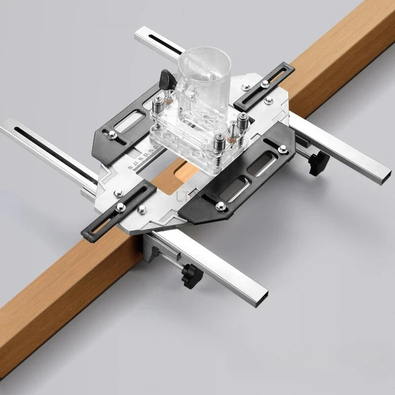 Aluminum Door Hinge Jig Guide: Woodworking Hole Opener & Slotting Locator for Lock Installation