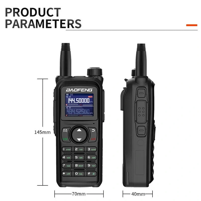 Baofeng UV-28 10W Multi-Band Ham Radio: 999 CH, 3-10km Range, Wireless Frequency Copy, DTMF, Noise Cancelling, Rechargeable Walkie Talkie