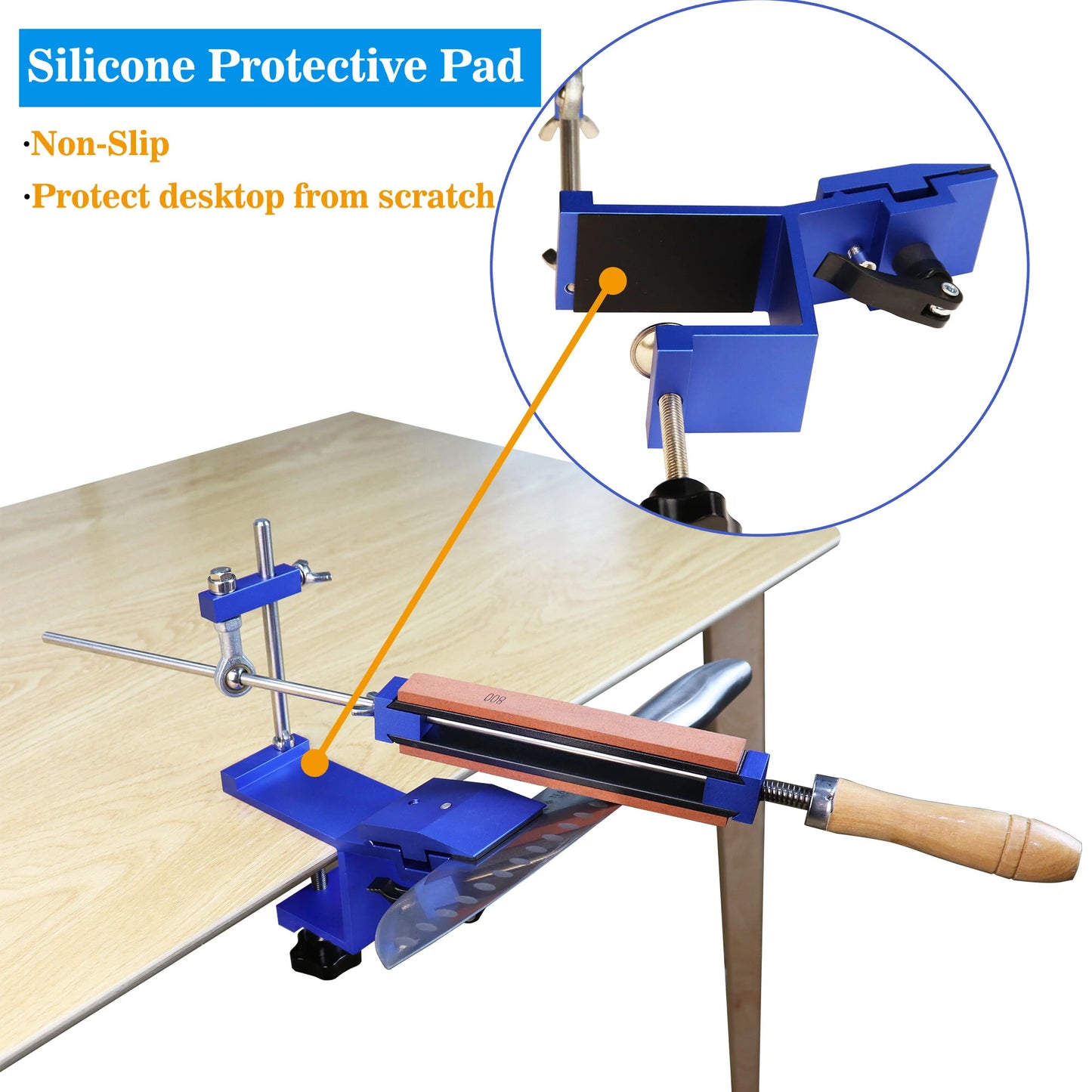 Angle-Adjustable Knife Sharpener System with Whetstones