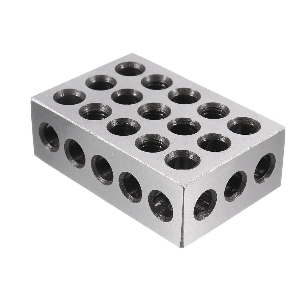 Machifit Precision Clamping Blocks - 2pcs 25x50x75mm, 23-Hole Parallel Pads, 0.005mm Accuracy