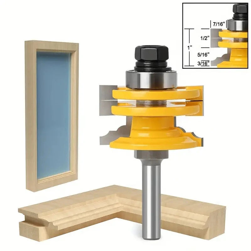 LAVIE 1/2 Shank Ogee Rail & Stile Router Bit, Reversible Glass Door Design, Precision Woodworking Milling Cutter, Factory Direct