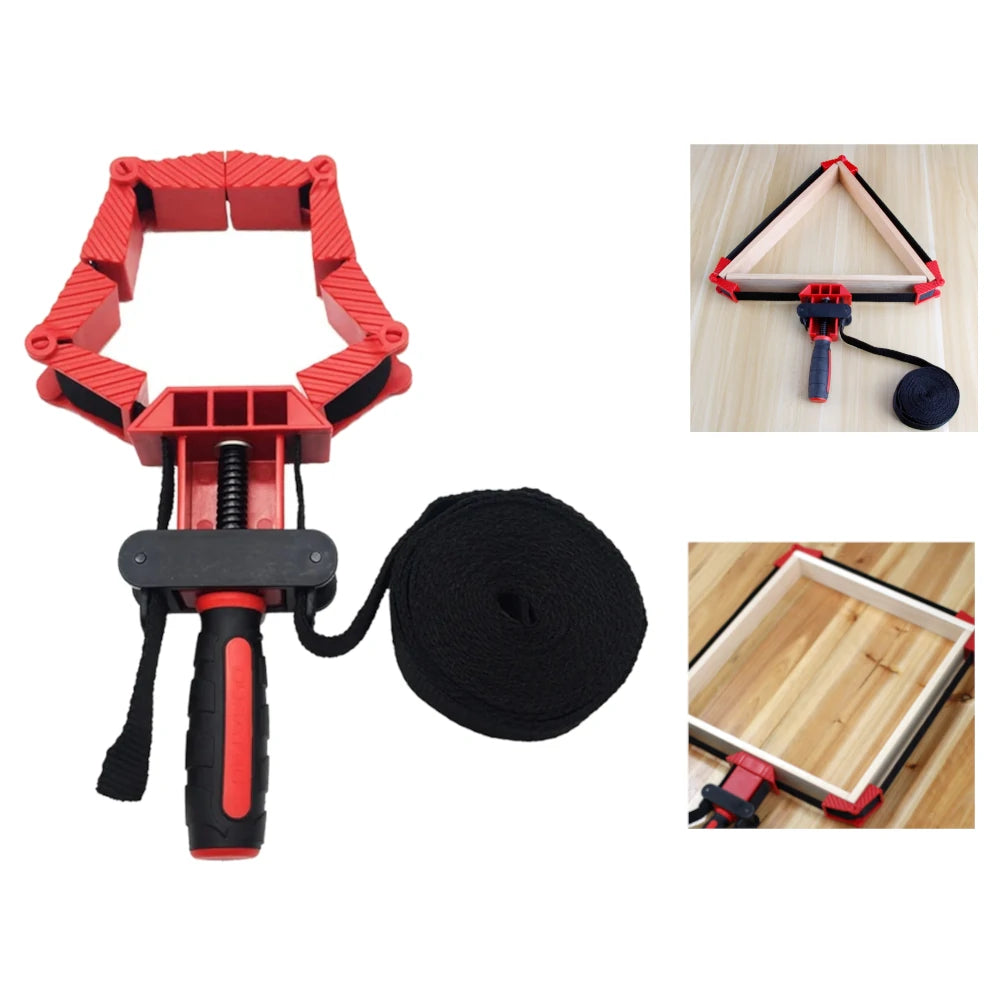 Versatile Soft Belt Strap Clamp with Foldable Blocks for Round & Irregular Shapes - Perfect for DIY Woodworking Projects