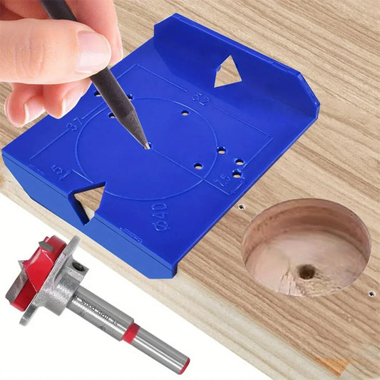 Accurate Alloy Hinge Drilling Locator - 35mm/40mm for Cabinet Doors