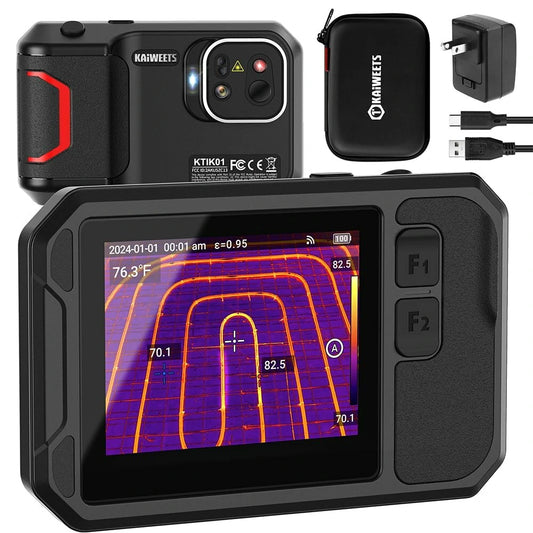 KAIWEETS KTI-K01 Thermal Imaging Camera: High-Res, Wide Temp Range, Laser Distance, Wi-Fi, Waterproof for HVAC & Electrical