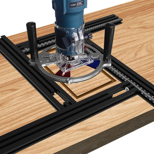 ENJOYWOOD Multi-Functional Trimming Machine: Adjustable Guide Rail & Engraving Bracket for Woodworking