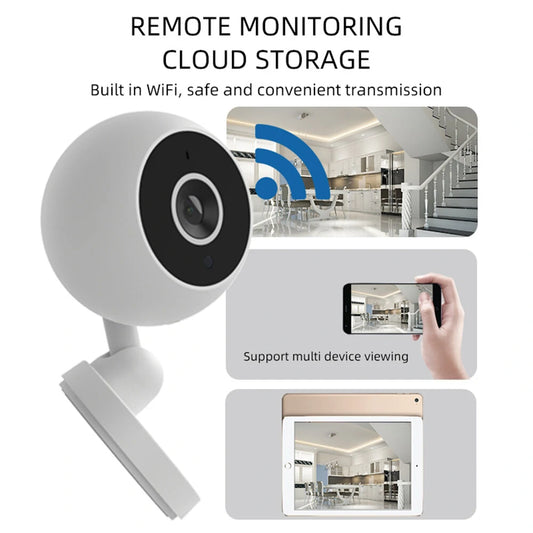 1080P WiFi IP Camera with Remote Intercom, Built-in Microphone, and Infrared Night Vision