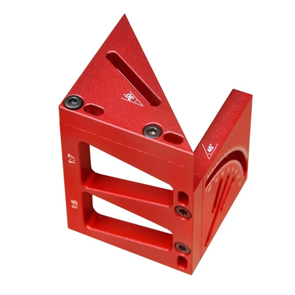 Aluminum Alloy Woodworking Marking Ruler - Multi-functional Tool with 45°/90° Line Marker, Circular Centerline Square, Angle Measurement, Dovetail Joint Gauge for Carpenters