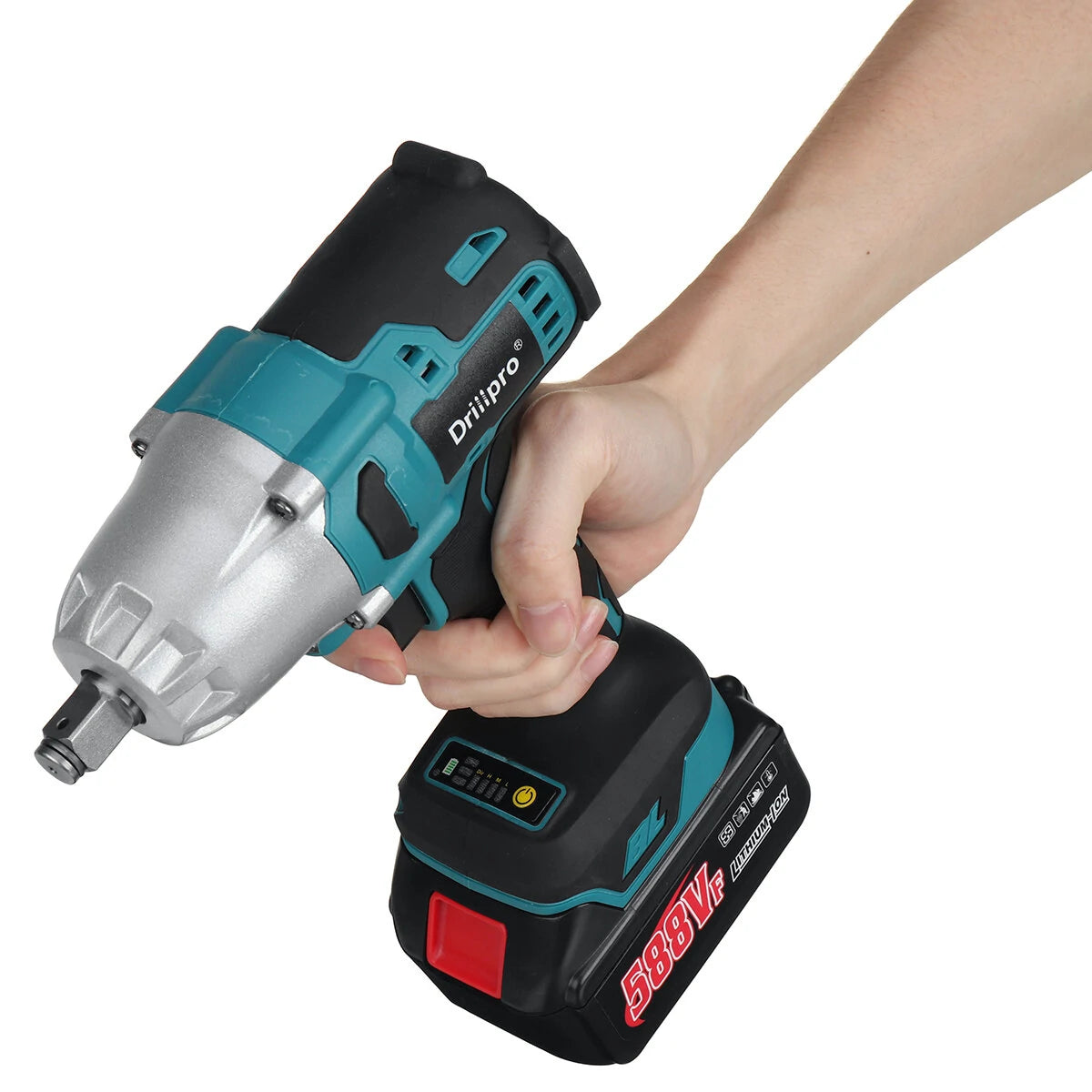 Drillpro 588VF Cordless High Torque Brushless Impact Wrench for Makita 18V Battery