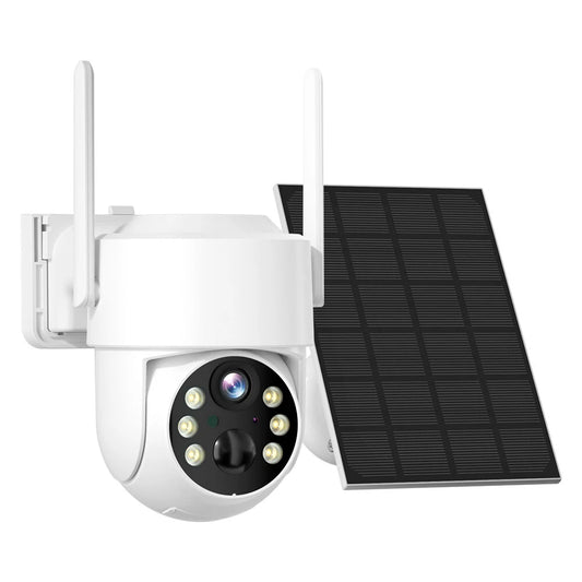 Sovmiku WTD714 4MP Solar-Powered WiFi PTZ Outdoor Camera with Night Vision, PIR Motion Detection, Two-Way Audio & 8000mAh Battery