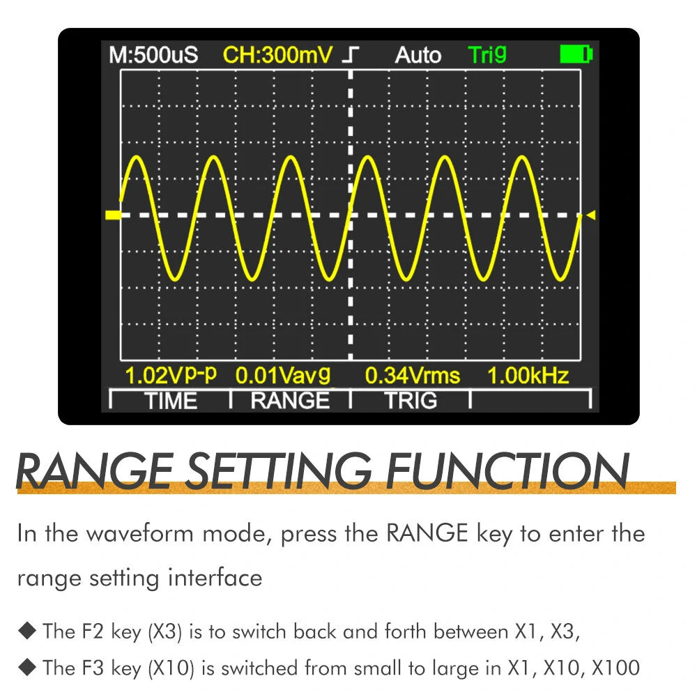 MUSTOOL MT8208 2-in-1 Smart Graphical Digital Oscilloscope Multimeter, 2.4 Color Screen, 1MHz Bandwidth, 2.5Msps Sampling Rate for DIY & Electronic Testing, Upgraded from MT8206