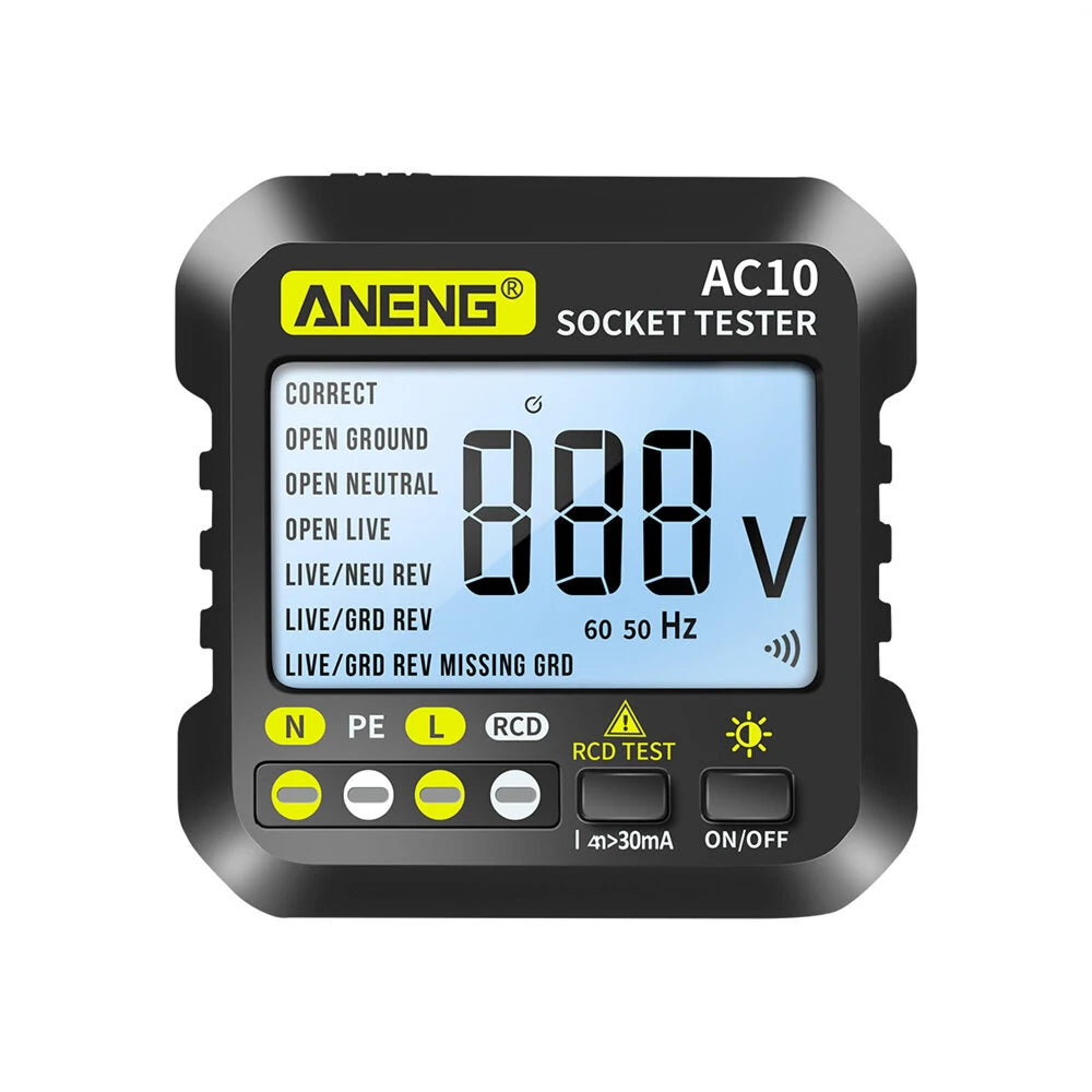 ANENG AC10 Digital Socket and Plug Polarity Phase Multimeter Tester