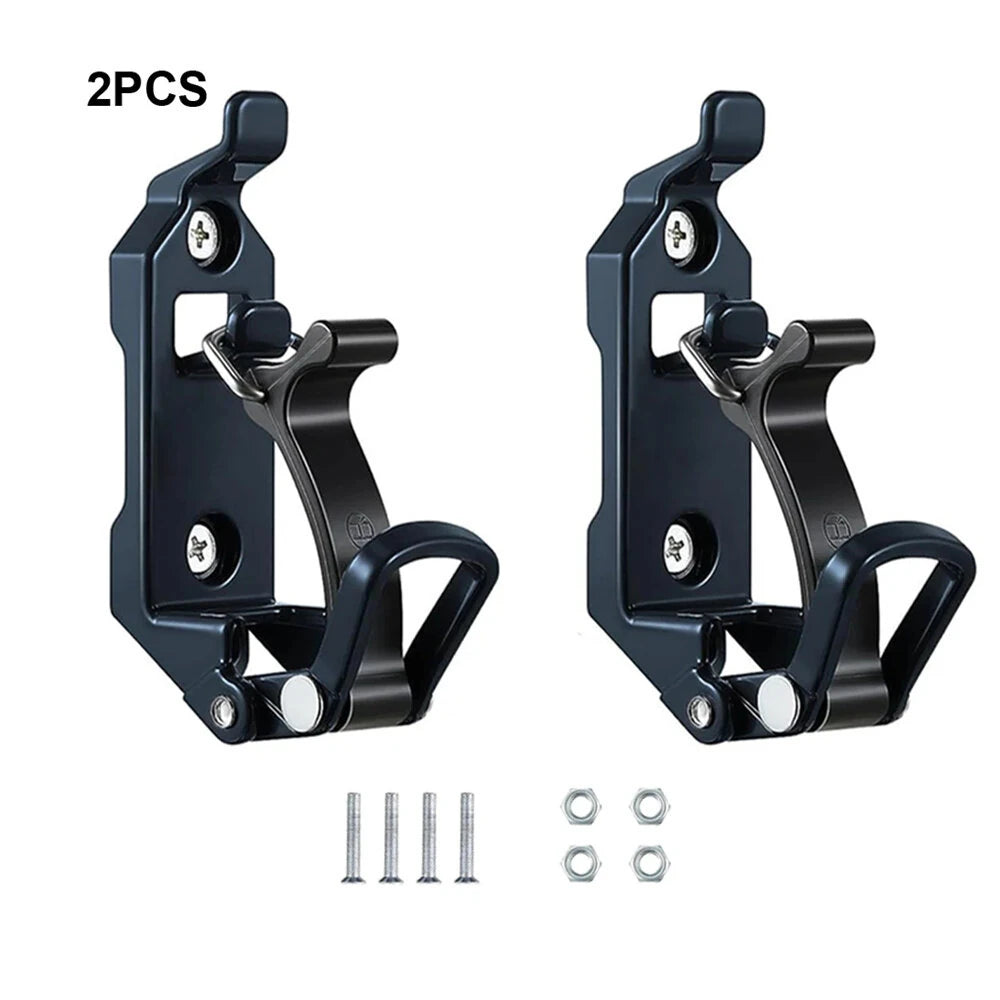 Zinc Alloy Shovel Mount Brackets - 2PCS, Red/Black, Easy Install for Roof Rack & Wall