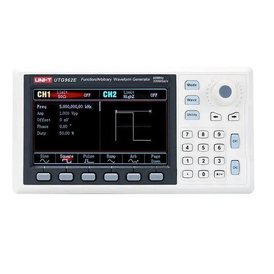 UNI-T UTG932E/UTG962E Dual-Channel Arbitrary Waveform Generator Signal Source, 200MS/s, 14-bit, 30MHz/60MHz Frequency Meter