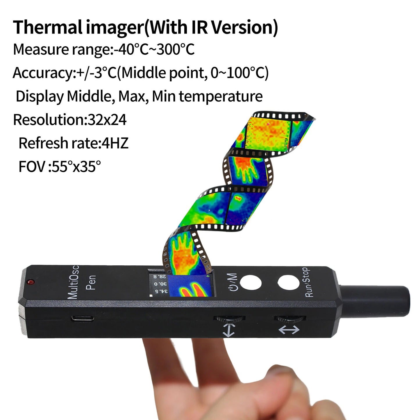 Precision Multifunctional Pen: Oscilloscope, Voltage Tester, Thermal Imager, Resistance & Diode Measurement Tool