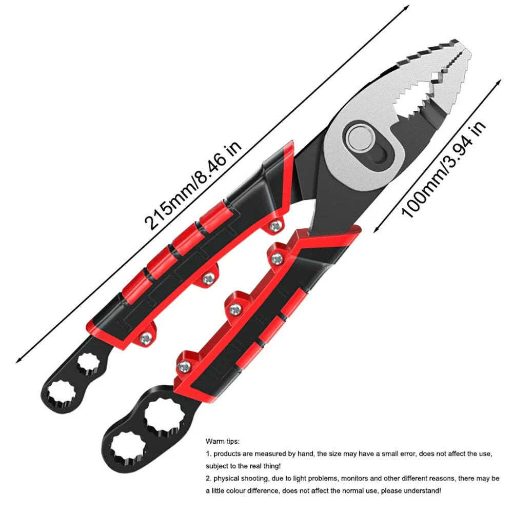 Ergonomic Fish Nose Pliers, Double Axis, 80mm Jaw, Chromium Vanadium Steel, 215mm, TPR Handle