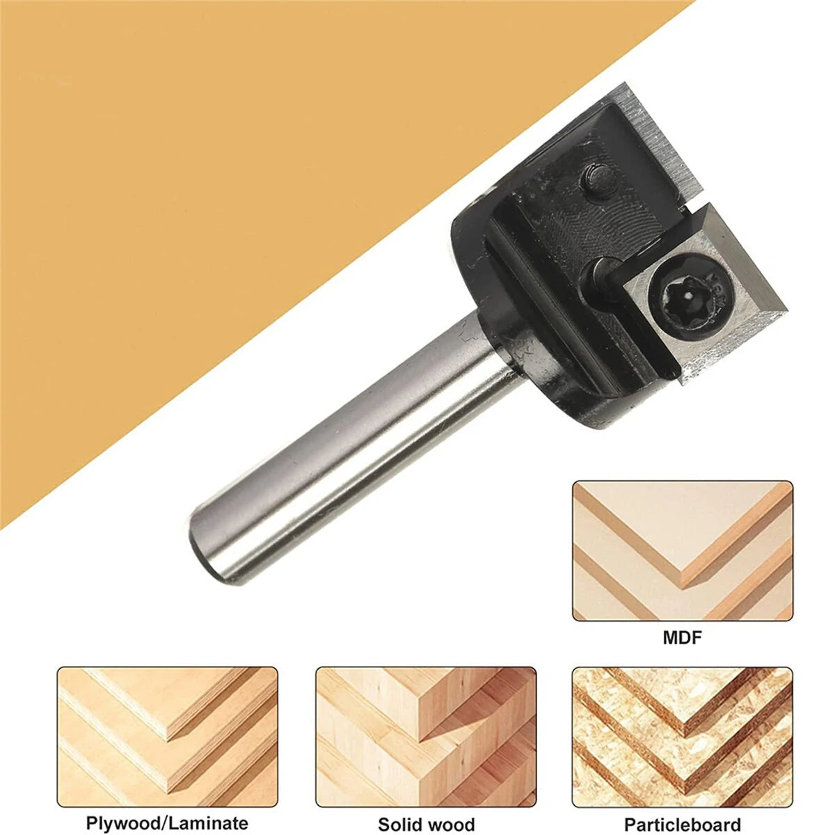 Versatile Hard Alloy Router Bit for Woodworking - Two-Blade Vertical Milling Cutter