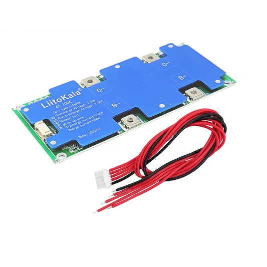 LiitoKala 4S 12V 100A BMS for LiFePO4 Battery - Balanced Charging Protection System