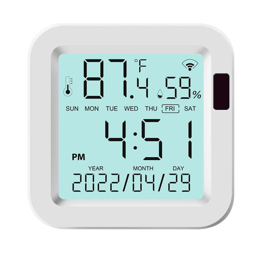 SmartSecu WiFi Temperature & Humidity Sensor - Real-Time Monitoring, Remote Access, Energy Efficient, Anti-Tamper, Smartphone Compatible for Home Climate Control