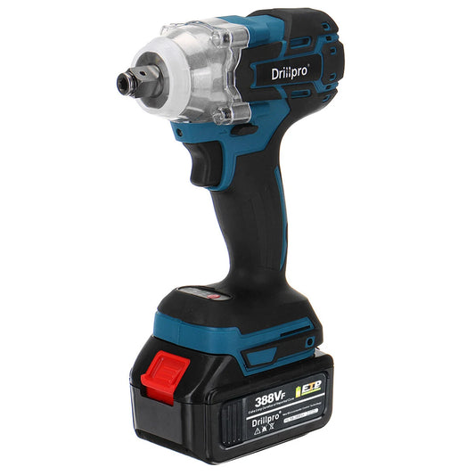 Drillpro 520N.M Brushless Cordless Impact Wrench with 1/2 Battery – 2 in 1 Power Tool