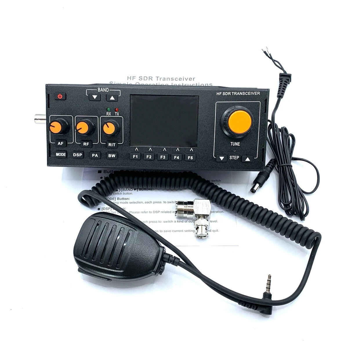 RS-918 Plus HF SDR Transceiver MCHF QRP Amateur Radio with Microphone & 3.4AH Charger