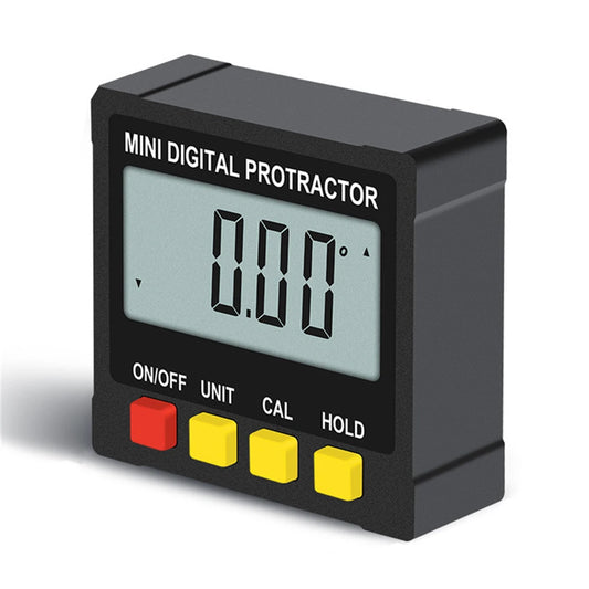 360° LCD Digital Magnetic Protractor with Spirit Level & Ruler