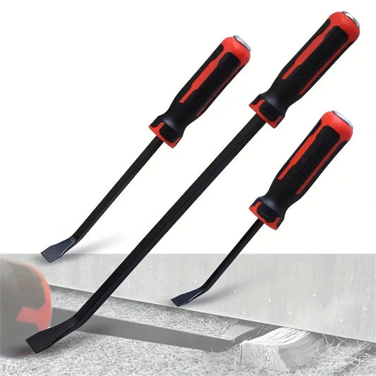 Heavy-Duty CR-V Long Tire Spoon Pry Bar with Non-Slip Handle for Automotive Demolition & Nail Pulling