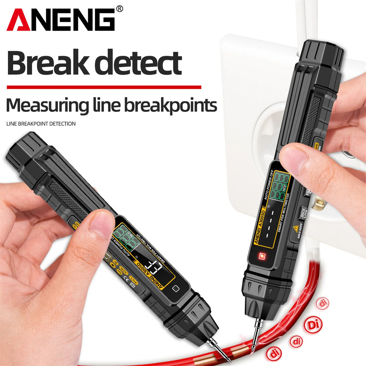 ANENG A3005D 2-in-1 Multimeter Test Pen with VA Color Display, Auto Shutdown, NCV Induction, Non-Contact Detection, High Portability for Electricians & DIY Enthusiasts