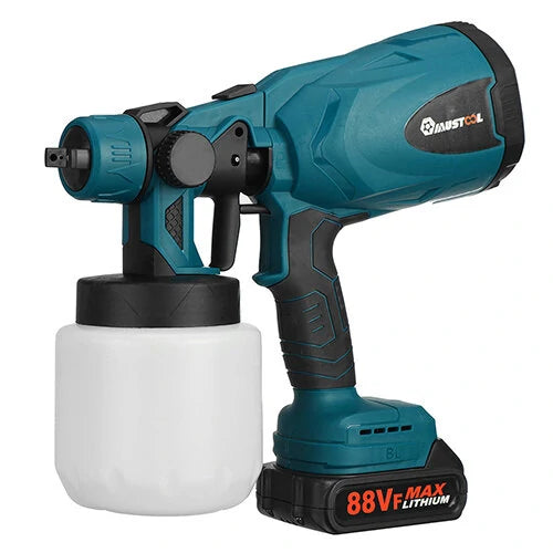 1300W Cordless Paint Sprayer, 25000RPM Spray Gun with 800ML Nozzle Pot