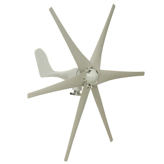 800W Peak Horizontal Wind Turbine Generator - 6 Blades, 12V/24V/48V for Residential Use