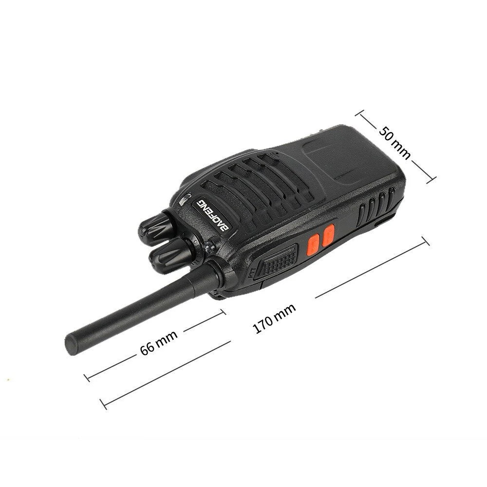 Baofeng BF-88E Walkie Talkie 2-Pack, PMR 0.5W, 16CH UHF, 446MHz, with Charger