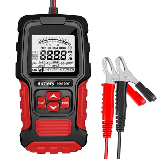 FOXSUR Intelligent 12V/24V Battery Tester with Digital Display & Multi-Protection for Cars & Motorcycles - Perfect for Professionals & Enthusiasts
